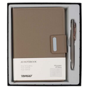 Notes A5 sa kopčom i olovkom, bež, 28440