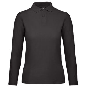 Majica dugi rukavi polo B&C ID.001 LSL/women 180g crna 2XL