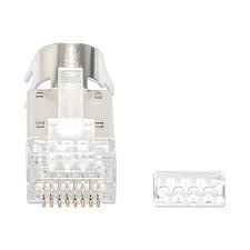 Intellinet 50-Pack Cat6A RJ45 Modular Plugs STP 3-prong
