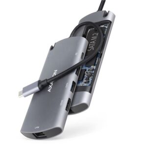 USB HUB AXAGON HMC-6M2 2xUSB3.2, USB-C PD(100W), HDMI, gLAN, M.2 SATA