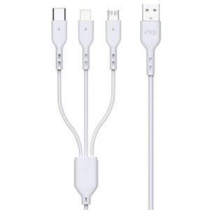 MS CABLE USB-A 2.0 -> 3 U 1 - TypeC, Light, microUSB, 1m, MS, bijeli