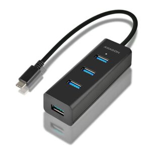 AXAGON HUE-S2C USB-C 3.0-4xUSB 3.0 Type-A Hub,MicroUSB Charging