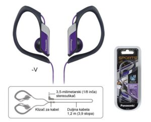 PANASONIC slušalice RP-HS34E-V ljubičasta, in ear, sportske