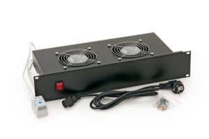 Triton vent. jedinica 19"/2U, 2U, 2x vent.+ termostat, crna