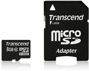 Memorijska kartica Transcend SD MICRO 8GB HC Class 10 + SD adapter