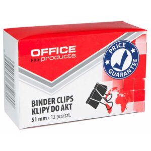 Kvačice za papir Office products 51 mm, 12/1, crne