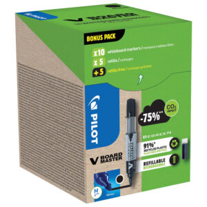 Set marker za bijelu ploču 2,3 mm V Board Master Begreen pk10 Pilot + refili (5+5 gratis) crni
