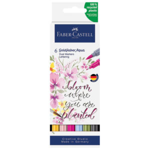 Marker obostrani akvarel  6boja Lettering Goldfaber Faber-Castell 164524 sortirano blister!!
