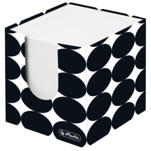 Blok kocka karton 9x9x9 cm s papirom bijeli Just Black Herlitz 50040100 (300006446)