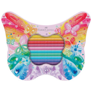 Boje drvene  20boja metalna kutija Sparkle Butterfly Faber Castell 201971