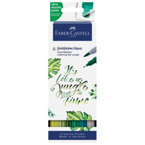 Marker obostrani akvarel  6boja Lettering Jungle Goldfaber Faber Castell 164517 sortirano blister!!