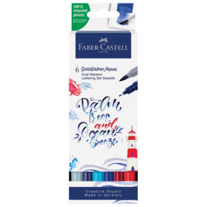 Marker obostrani akvarel  6boja Lettering Sea Goldfaber Faber Castell 164519 sortirano blister!!
