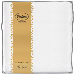 Salvete dvoslojne 38x38 cm pk40 Premium Violeta bijele