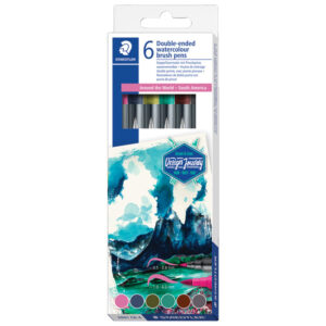 Flomaster 6 boja obostrani akvarel "South America" Design Journey Staedtler 3001 C6-4 blister!!