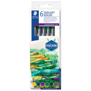 Flomaster 6boja obostrani akvarel "Asia" Design Journey Staedtler 3001 C6-5 blister!!