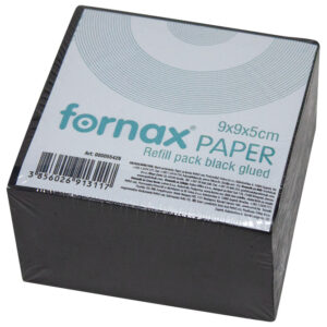 Papir za kocku 9x9x5 cm ljepljeni Fornax crni