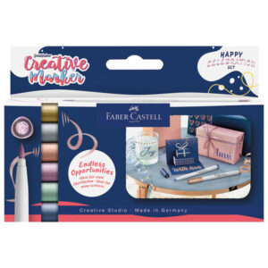 Marker permanentni dekorativni brush Metalic pk6 Faber Castell 161006 sort blister