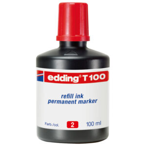 Tinta za marker permanentni  100 ml Edding T100 crvena