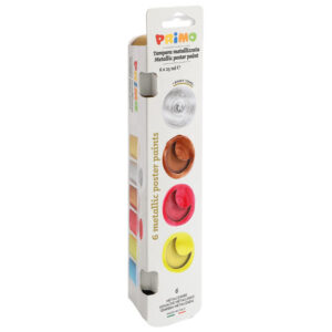 Boja tempera gvaš 25 ml u čaši 6boja Primo 231TM6E metalik!!