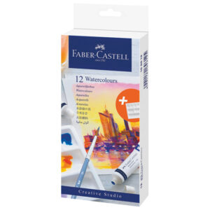 Boja vodena u tubi 9 ml 12 boja+paleta Creative Studio Faber-Castell 169612 blister