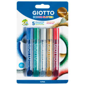 Ljepilo glitter 10,5 mlx5boja Giotto Metallic Fila 5451 blister