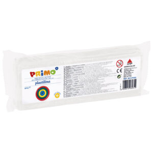 Plastelin 550g + plastični nožić Primo 261CP550100 bijeli!!