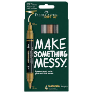 Marker akrilni obostrani Multimarker Faber Castell 186004/4boje metalic blister