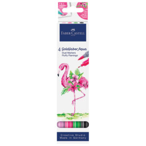 Marker obostrani akvarel  4 boje Flamingo Goldfaber Faber Castell 164507 sortirano blister
