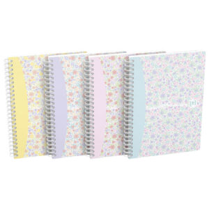 Blok kolegij A5 crte  60L Floral pastel Oxford 400094953 sort