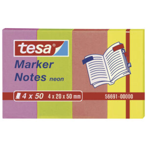 Zastavica 20x50 mm 4bojex50L papir Marker notes Tesa 56691 neon mix!!