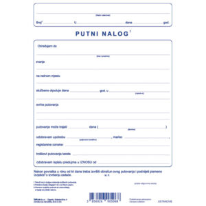 Obrazac B-8-3 putni nalog pk100 Fokus
