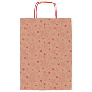 Vrećice ukrasne 26x36x12 cm zvijezdice Rex-Saul Sadoch SDF26-260F smeđa/crvena!!
