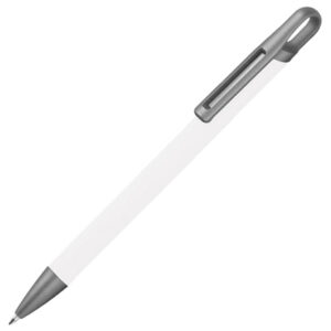 Olovka kemijska metalna gumirana Needle point Karoline bijela
