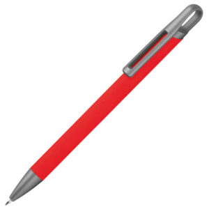 Olovka kemijska metalna gumirana Needle point Karoline crvena