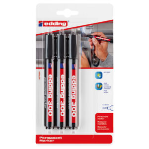 Marker permanentni 1,5-3 mm okrugli vrh Edding 300/3 crni blister