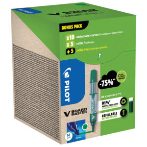 Set marker za bijelu ploču 2,3 mm V Board Master Begreen pk10 Pilot + refili (5+5 gratis) zeleni!!