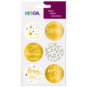 Naljepnice ukrasne fi4 cm Merry Xmas pk4 Heyda 20-37808 07 blister!!