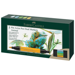 Marker obostrani Pitt artist 5boja Animals india ink Faber Castell 162008 sortirano!!
