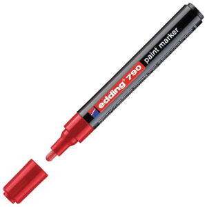 Marker permanentni lakirajući 2-3 mm Edding 790 crveni