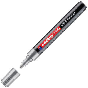 Marker permanentni lakirajući 2-3 mm Edding 790 srebrni