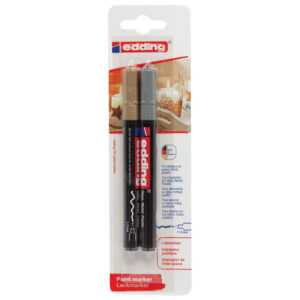 Marker permanentni lakirajući 1-2mm Edding 791 pk2 zlatni-srebrni