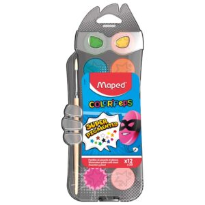 Boje vodene Maped Color'peps fi 30 mm 12 boja+kist u plastičnoj kutiji MAP811520