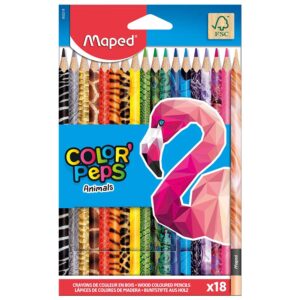 Bojice drvene Maped Color'Peps Animals trobridne 18/1 MAP832218FC