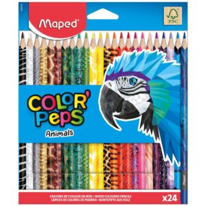 Bojice drvene Maped Color'Peps Animals trobridne 24/1 MAP832224