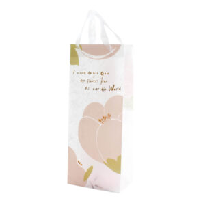 Vrećica ukrasna Spree za bocu art.75944, 13,5 x 8,5 x 33cm, mat, PP, Flowers