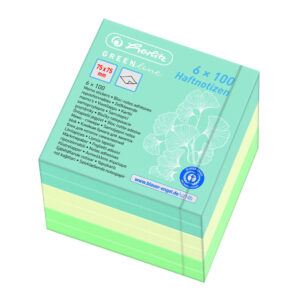 Blok kocka samoljepljiva 75x75 mm, 600 listića, sort boja, GREENline, Herlitz