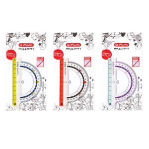 Kutomjer Herlitz 180° baza 12 cm, sort boja