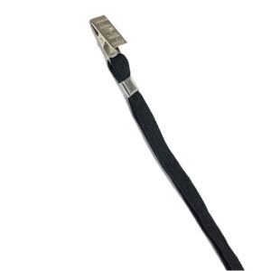 Trakica 12 mm za ID karticu s metalnom kvačicom,crna, S-1081BLACK