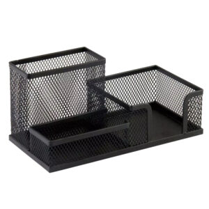Organizer stolni 3U1 , žica,  crni dimenzije 20x10x10cm