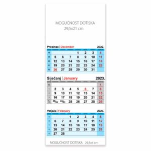 Kalendar zidni NN trodijelni 2023.